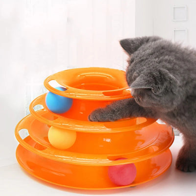 cat space tower play plate